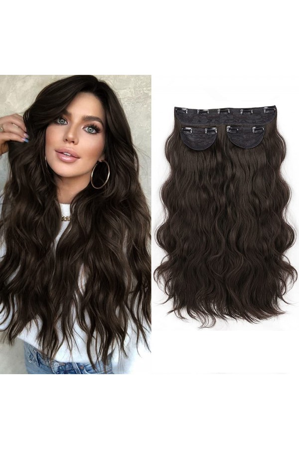 Kumral AFRO DALGALI Yarım Ay – 65cm 190 gr. FİBER SENTETİK Çıt Çıt – Renk No:8 pl-015-8-65