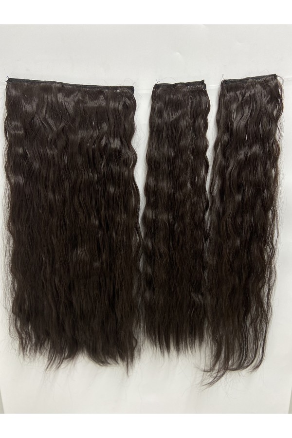 KOYU KESTANE Afro Dalgalı – 65cm 190 gr. FİBER SENTETİK Çıt Çıt – Renk No:6A pl-015-6a-65