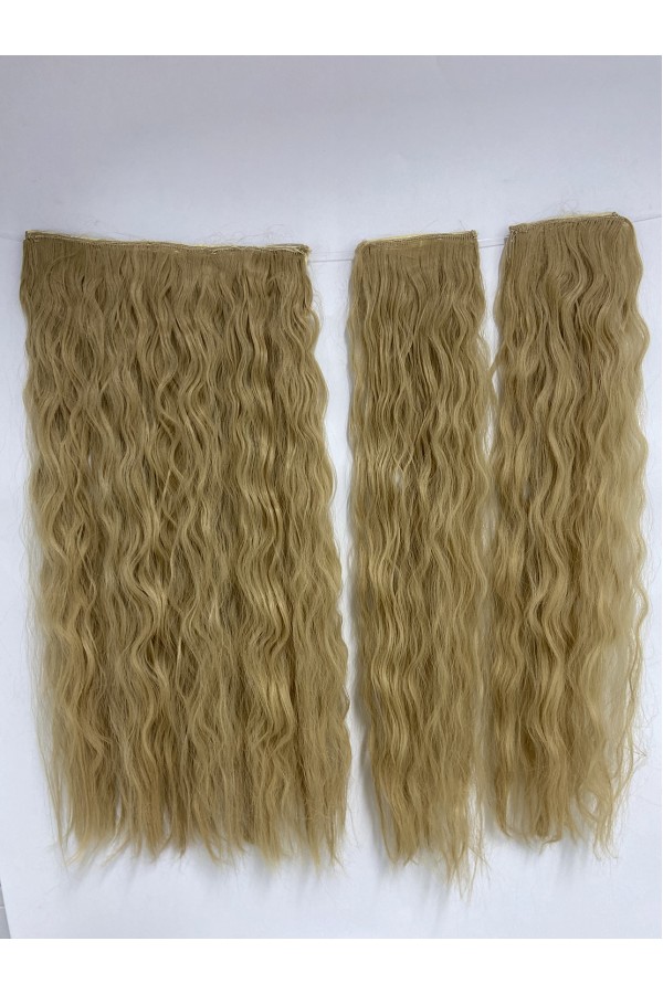 Saman Sarısı Afro Dalgalı – 65cm 190 gr. FİBER SENTETİK Çıt Çıt – Renk No:22A pl-015-22a-65