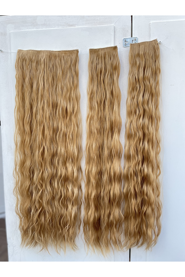 Bal Köpüğü Afro Dalgalı Uzun Yarım Ay Saç – 3 Parça Çıt Çıt 80cm. 270 gr. VIP SERI pl-015-26
