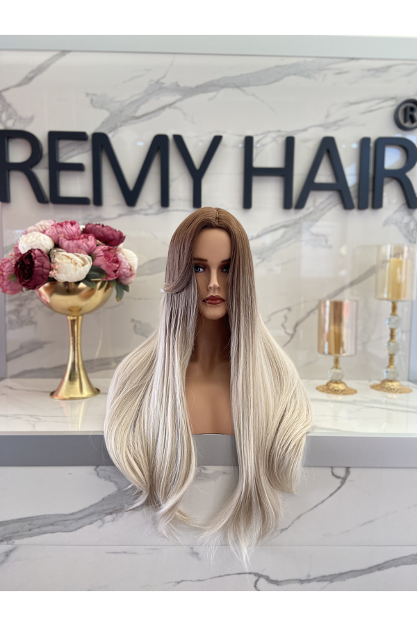 Exclusive Luxury Sıcak Kumral Perçemsiz Peruk szn-vi̇p-09