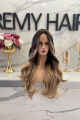 Exclusive Luxury Koyu Kumral Kahverengi Ombreli Perçemsiz Peruk szn-vi̇p-11