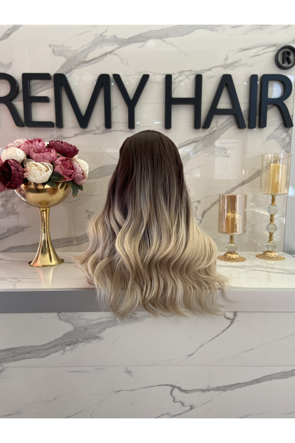 Exclusive Luxury Koyu Kumral Ombreli Peruk szn-vi̇p-10