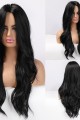 Siyah Uzun Düz Fiber Sentetik Peruk 9016-1-1